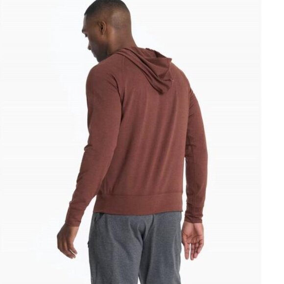 VUORI Ponto Performance Half Zip Hoodie In Cedar Heather Size L - Picture 2 of 8